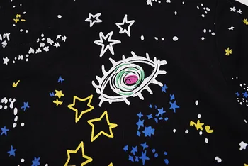 Naujas Naujiena 2019 Vyrų Žvaigždėtas dangus star robotas T Marškinėliai T-Shirt Hip-Hop Riedlentė Gatvės Medvilnės Marškinėliai Tee Viršuje Kenye #27