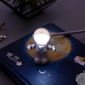 Naujas Stilius Cool Naujas Astronautas Astronautas USB LED Reguliuojamas Naktį Šviesos Kompiuteris PC Lempa, Stalas Šviesos Vaiskiai Balta
