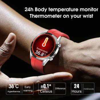 Naujas T03 Pedometer Smart Watch Vyrų Kūno Temperatūra Stebėti IP68 EKG PPG BP Širdies ritmo Fitness Tracker Sporto Smartwatch Moterims
