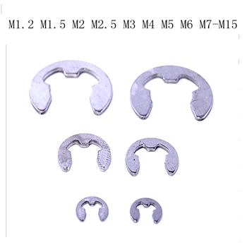 Nerūdijančio plieno atidarymo laikiklio žiedo E-formos snap žiedas M1.2 M1.5 M2 M2.5 M3 M4 M5 M6 M7-M15