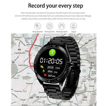 Nerūdijančio Plieno Smart Watch Širdies ritmo Monitorius Sporto Apyrankę Bluetooth Nuotolinio valdymo vaizdo Kamera Skambinkite Pranešimus apie Mobiliuosius Telefonus