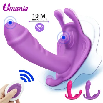Nešiojami Drugelis Dildo Vibratorius 10 Greičio Sekso Žaislai Moterims, G Spot Klitorio Stimuliatorius Nuotolinio Valdymo Suaugusiųjų Sekso Žaislai