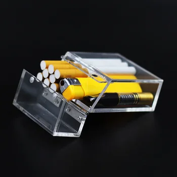 Palaikykite 20 Lazdos Akrilo Tirštėti Lydinio Rėmas Skaidrus Cigarečių Atveju, Anti-slėgio Visib Tabako Turėtojas Saugojimo Cigarečių Dėžės