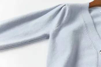 Paprastas Stilius Rudenį Naują Produktą Mados Remonto Kūno ir Proto Formos Mygtuką Vilnos Trumpas Megztinis ilgomis rankovėmis Džemperis Moterims