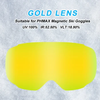PHMAX Magnetinio Slidinėjimo Akiniai Lęšio Anti-Rūko UV400 Greitai Pakeisti Objektyvą Naktinio Matymo Geltona Objektyvas Kelių Spalvų Akiniai Objektyvas