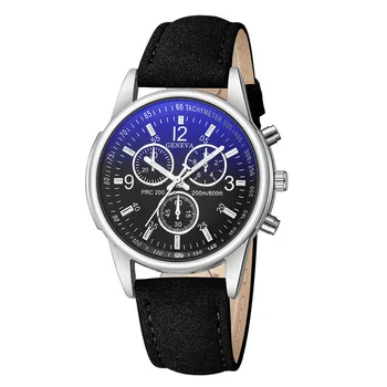 Prabanga 2021 Mens Kvarciniai laikrodžių Mados Dirbtiniais Odos Blue Ray Stiklo Analoginis Žavesio Laikrodžiai reloj hombre deportivo A4