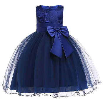 Princesė Konkurso Pirmosios Komunijos Suknelė Gėlių Paauglių Suknelės Vestuves Blizgučiais Mergina Šalies Bowknot siuvinėjimo Suknelė