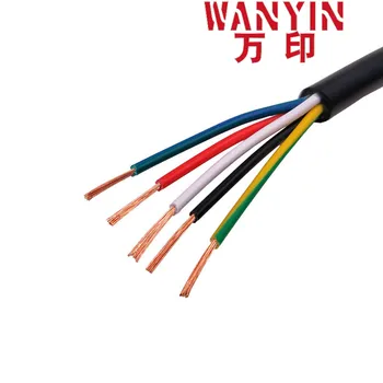 PVC multi-core kabelis juoda 26AWG 0.12MM2 RVV 2/3/4/5/6/7/8/10/12/14/16/20 valdymo signalo linija vario viela