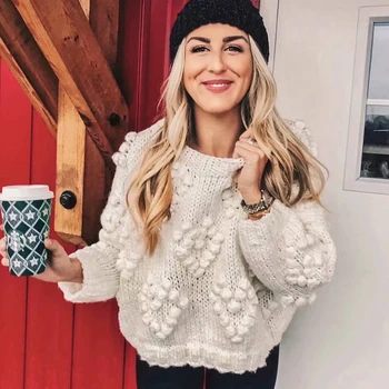 Rudenį, Žiemą Naujas Moterų Megztinis ilgomis Rankovėmis Streetwear Mezgimo Minkštas Megztinis Megztinis Negabaritinių Megztiniai Megztinis Moterims