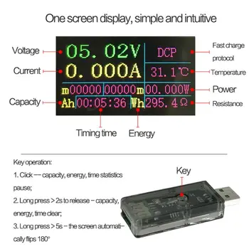 Skaitmeninis USB Testeris QC 2.0 3.0 FCP AFC DCP Greitai Įkrauti Detektorius DC 3,7 V~30 V 0-5A L29K