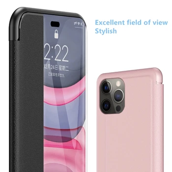 Smart View Flip Case For Iphone 12 11 Pro Max 2020 Naujas Odos Flip Case For Iphone 8 7 6s Plus X Xr Xs Max SE 2020 Flip case