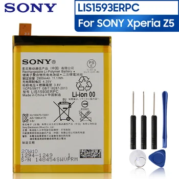 Sony Originalus atsarginis Telefono Baterija SONY Xperia Z5 E6883 E6633 E6653 E6683 E6603 LIS1593ERPC Autentiška Baterija 2900mAh