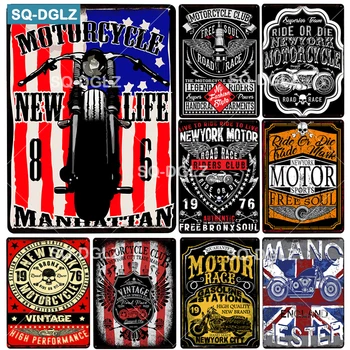 [SQ-DGLZ] NEW YORK MOTORINIŲ Metalo Pasirašyti Derliaus Metalo Apnašas Plokštė Club Sienų Dekoras Alavo Ženklai Sporto Motociklo Plakatas Dovana