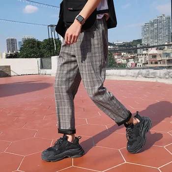 Streetwear Geltonos Spalvos Pledas Kelnės Vyrams Poilsiu 2020 M. Vyras Atsitiktinis Tiesiai Haremo Kelnės Vyrams Korėjos Hip-Hop Track Pants Plus Size