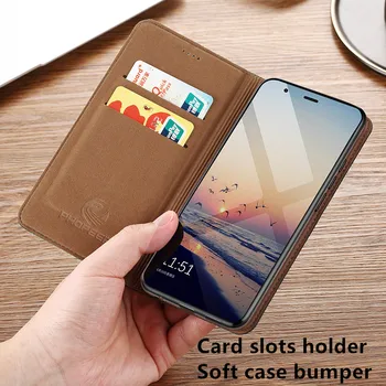 Stručių originali odinis telefono dėklas atramą dėklas, skirtas Xiaomi Mi10 Pro/Xiaomi Mi10/Xiaomi Mi10 Lite telefono maišelį kortelės lizdo laikiklį