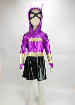 Superherojų Merginų Hoodie Suknelė - Vaikai Batgirl Kostiumas TuTu Suknelė Helovinas Kostiumas (3-9Years) Šalis Suknelė
