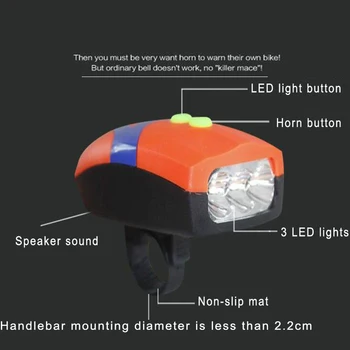 TANDT Dviračių Priekinių žibintų galvos priekinis žibintas Su bell Ragų nustatyti, LED Dviračio Žibintas Ciklo Žibintuvėlis Rankenos Įspėjimo Montavimo žibintai