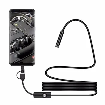 Tipas-C/USB, Android Endoskopą 5.5 mm Objektyvu Sunku Viela Led Šviesos Vandeniui Borescope Tikrinimo Kamera Paramos PC/ 