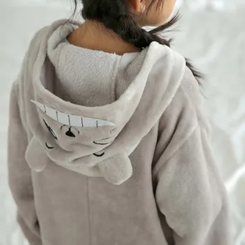 Totoro darbo drabužiai Jumpsuit su Kišenėmis Vaikų Cosplay Kostiumas Pilkas Kigurumi Onesie Antklodė Pabėgiai Vaikai Pajama Klubo Su Užtrauktuku