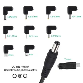 Universalus USB DC 5.5x2.1mm prijunkite maitinimo laidą su 10 jungtys maršrutizatoriai, mini gerbėjai, kalbėtojai, fotoaparatų, išmaniųjų telefonų, ir tt.