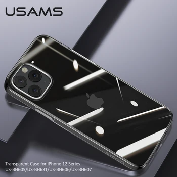 USAMS Skaidrus Telefono dėklas Skirtas Iphone 12 12 Pro Ultra Plonas TPU Aišku, galinis Dangtelis Atveju 