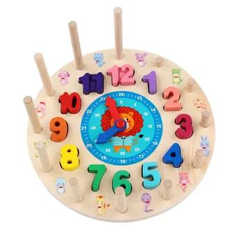 Vaikai Eduactional Mokymo priemones Matematikos Žaislai, Mediniai Skaitmeninis Laikrodis, Multi-funkcija, Logaritminis Valdybos Montessori Atitikimo Medienos Žaislas