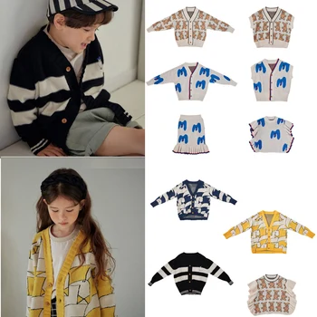 Vaikai Megztiniai 2021 NAUJĄ Pavasario Prekės ženklo Dizainas Berniukų, Mergaičių Mielas Spausdinti Megztiniai Megztinis Baby Vaikų Medvilnės Mados Outwear Drabužius LD