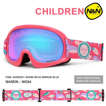 Vaikų Slidinėjimo akiniai Double layer objektyvo Antifogging ultravioletinių-įrodymas, Berniukų, mergaičių slidinėjimo akiniai