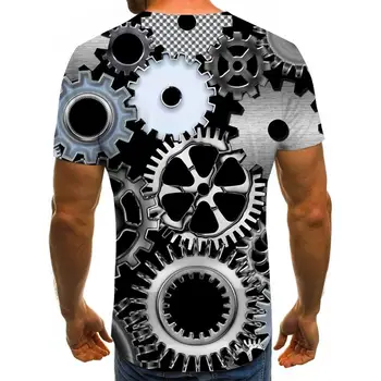 Vasaros 3D vyriški t-shirt Motociklo vidaus T-shirt Pankų Drabužių, Retro Drabužių Mechaninė Marškinėlius Viršūnes Tees Vyrų Juokinga 3d marškinėliai