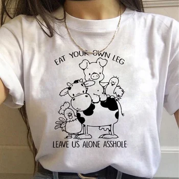 Veganų Harajuku Kawaii Kiaulių Atspausdinta Marškinėliai Moterims Ullzang Mielas Vasaros Moterų Top marškinėliai 90-ųjų Animacinių filmų marškinėliai Mados Tees