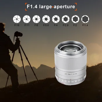 Viltrox 56mm f1.4 EF-M, Didelis automatinis fokusavimas, Diafragmos Portretų Objektyvas ir APS-C Premjero Objektyvas Canon EOS M Fotoaparatai M5-M10 M100 M200 M50 M6