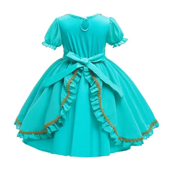 VOGUEON Kūdikių Mergaičių Blue Jasmine Suknelė Vaikų Raukiniai Delxue Gimtadienio Kamuolys Suknelė Drabužius Vaikams Helovinas Princesė Kostiumas