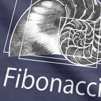 Vyrai T-Shirt Fibonačio Seka Nuostabi Tees Trumpas Rankovės Aukso Santykis Matematikos Techninės Geek Marškinėliai Crewneck Drabužiai Plius Dydis