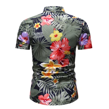 Vyrų Marškinėliai Vasaros Palmių Spausdinti Paplūdimio Havajų Marškinėliai Vyrams, Atsitiktinis Trumpas Rankovės Havajų Marškinėliai Vyrų Slim Fit Atsitiktinis Chemise Homme