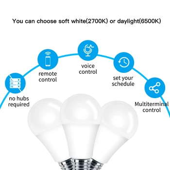WiFi Smart Lemputė LED Lemputė 7W Šiltas šaltai Balta Smart Gyvenimas/Tuya APP 