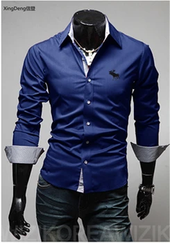 XingDeng vyriški Laisvalaikio karšto pardavimo Marškinėliai mados rudens-pavasario Drabužių ilgomis Rankovėmis vieną krūtinėmis marškinėliai