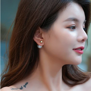 Xinwei auskarai 2020 naujas paprastas temperamentas pearl apvalus auskarai moterims lydinio pakabukas auskarai papuošalai dovana