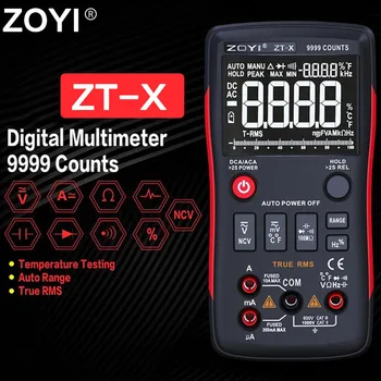 ZT-X Skaitmeninis Multimetras su NCV DUOMENŲ PASPAUDĘ backlight LCD ekranas true rms auto asortimentą multimetras Trigubas Ekranas Temperatūra ac dc