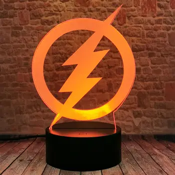 Šviesos 3D Iliuzija LED naktinė lempa 7 Spalvų Keitimas Miega Lempos logotipas Modelis Flash Figruas Žaislai