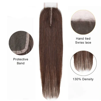 Žmogaus Plaukų Ryšulius Su 2x4 Uždarymo Brazilijos Plaukų Pynimas Ryšulius Su Uždarymo Ne Remy Striaght 2#/4#/gamtos iš Anksto spalvos Plaukai